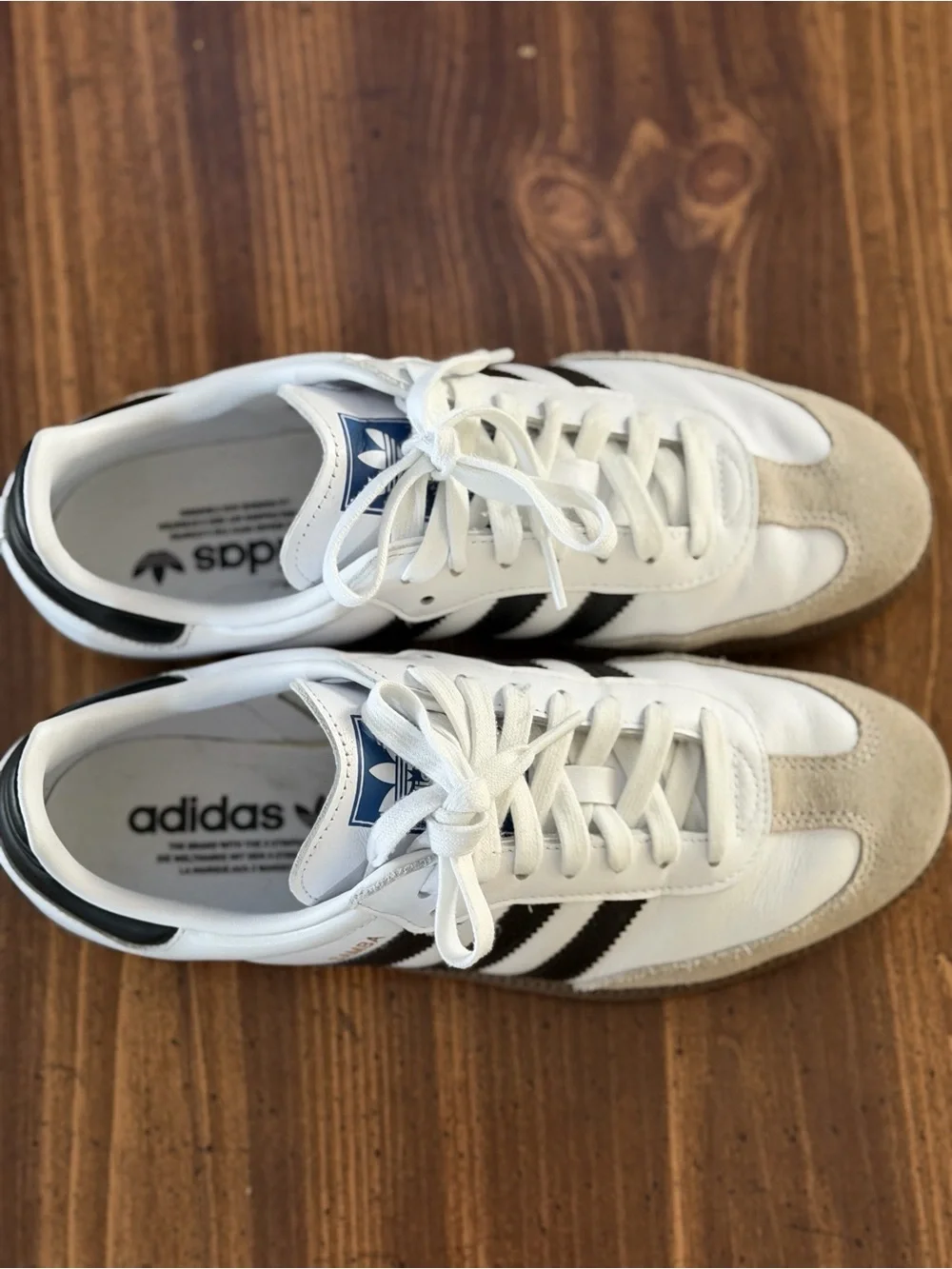 adidas Sambas Men’s White, Black & Gray Retro Court Sneakers